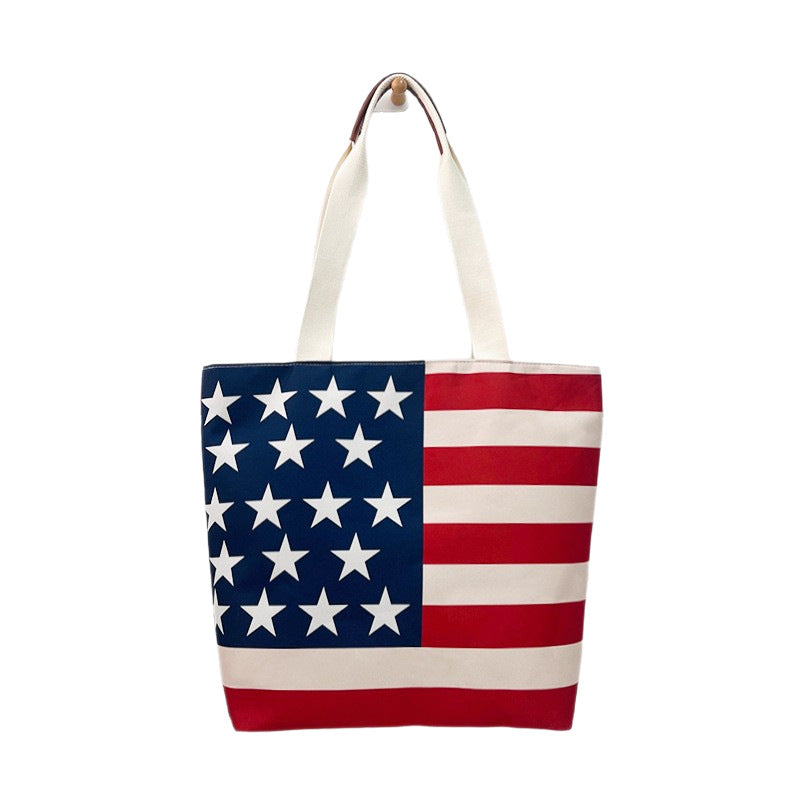 Patriotic Canvas Flag Spliced Shoulder Bag