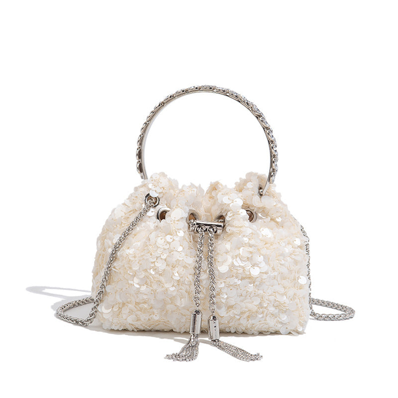 Gradient Full Diamond Tassel Evening Bag