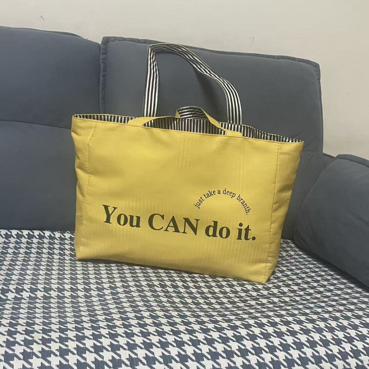 Casual Double-Sided Letter Large Capacity Tote Bag