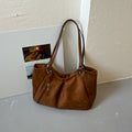 Vintage Suede-Look Slouchy Shoulder Tote Bag