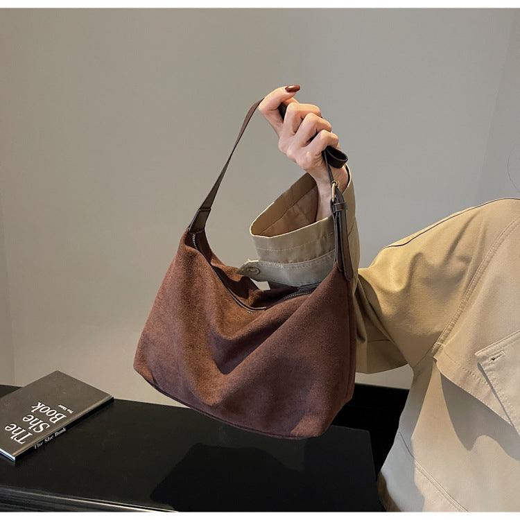 Vintage Crescent Soft PU Leather Baguette Shoulder Bag