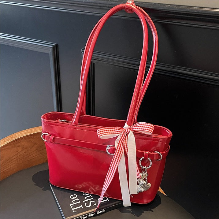 Sweet Mini Shoulder Bag with Bow Detail and Belt Buckle