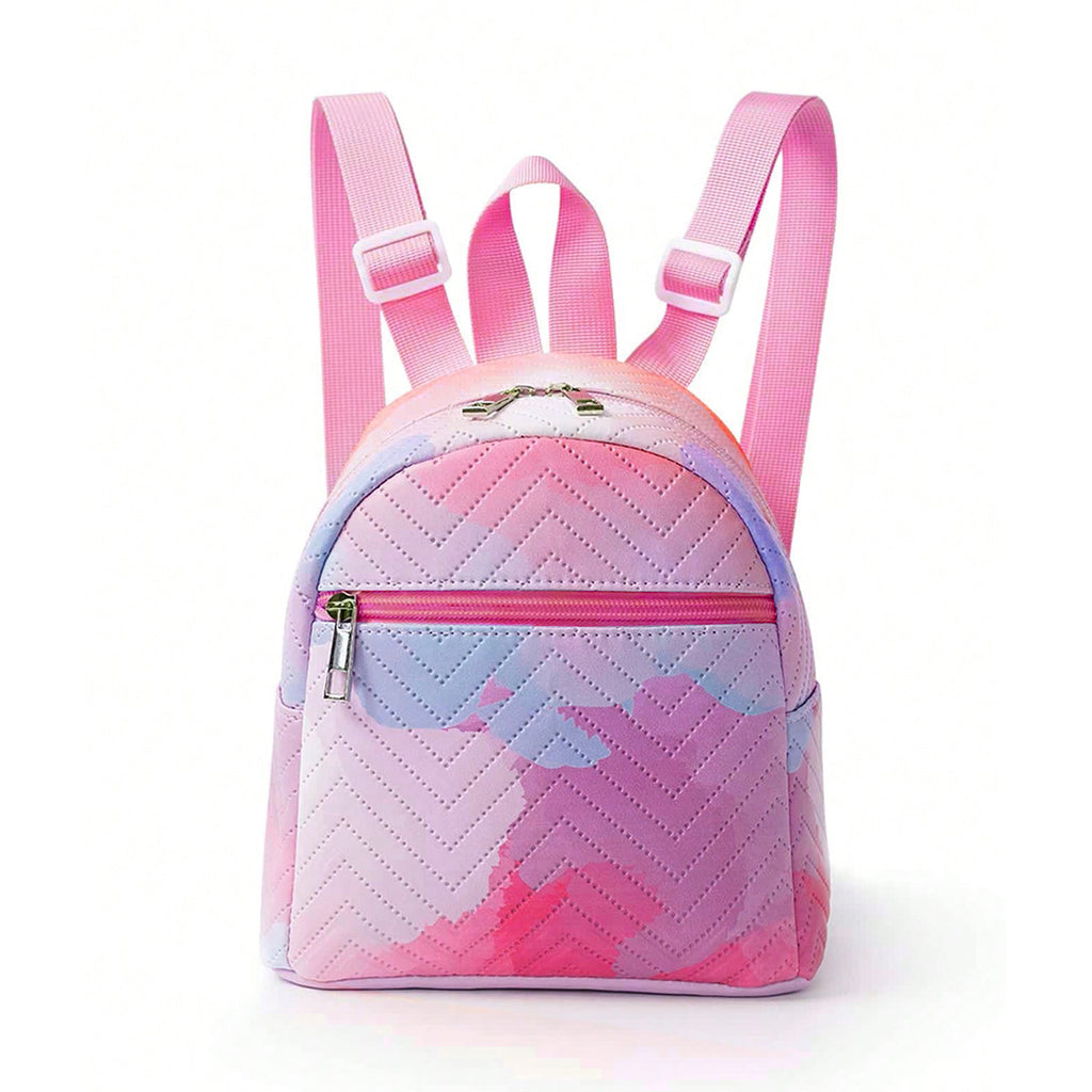 Rainbow Multicolor Pu Quilted Mini Backpack