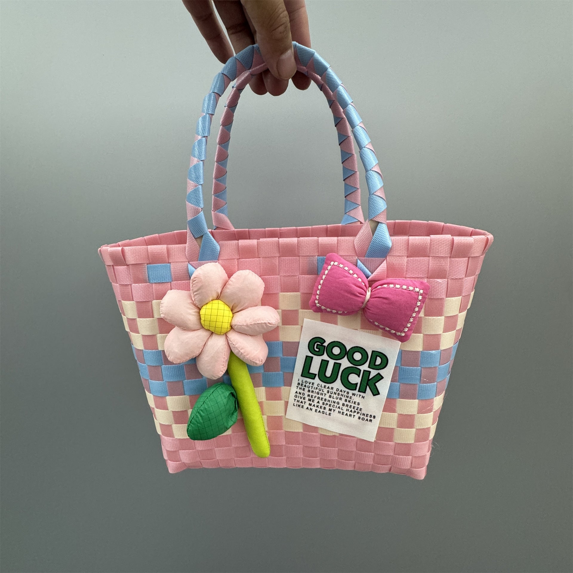 Decorative Plastic Woven Handbag