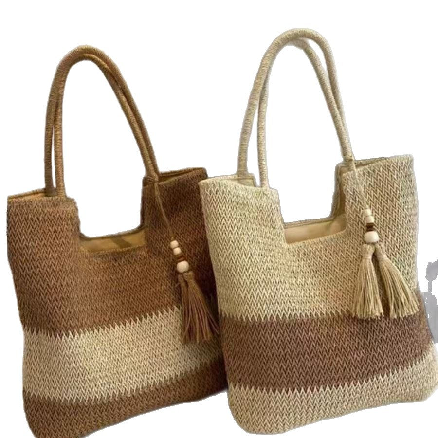 Woven Straw Large Capacity Handmade Beach Tote Bag