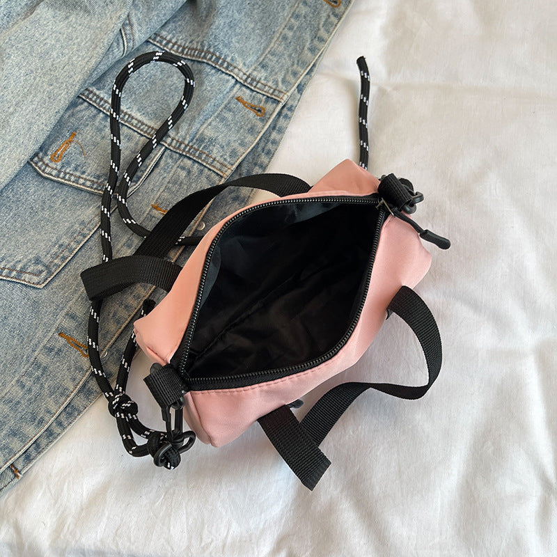 Oxford Cloth Mini Cylindrical Shoulder Bag