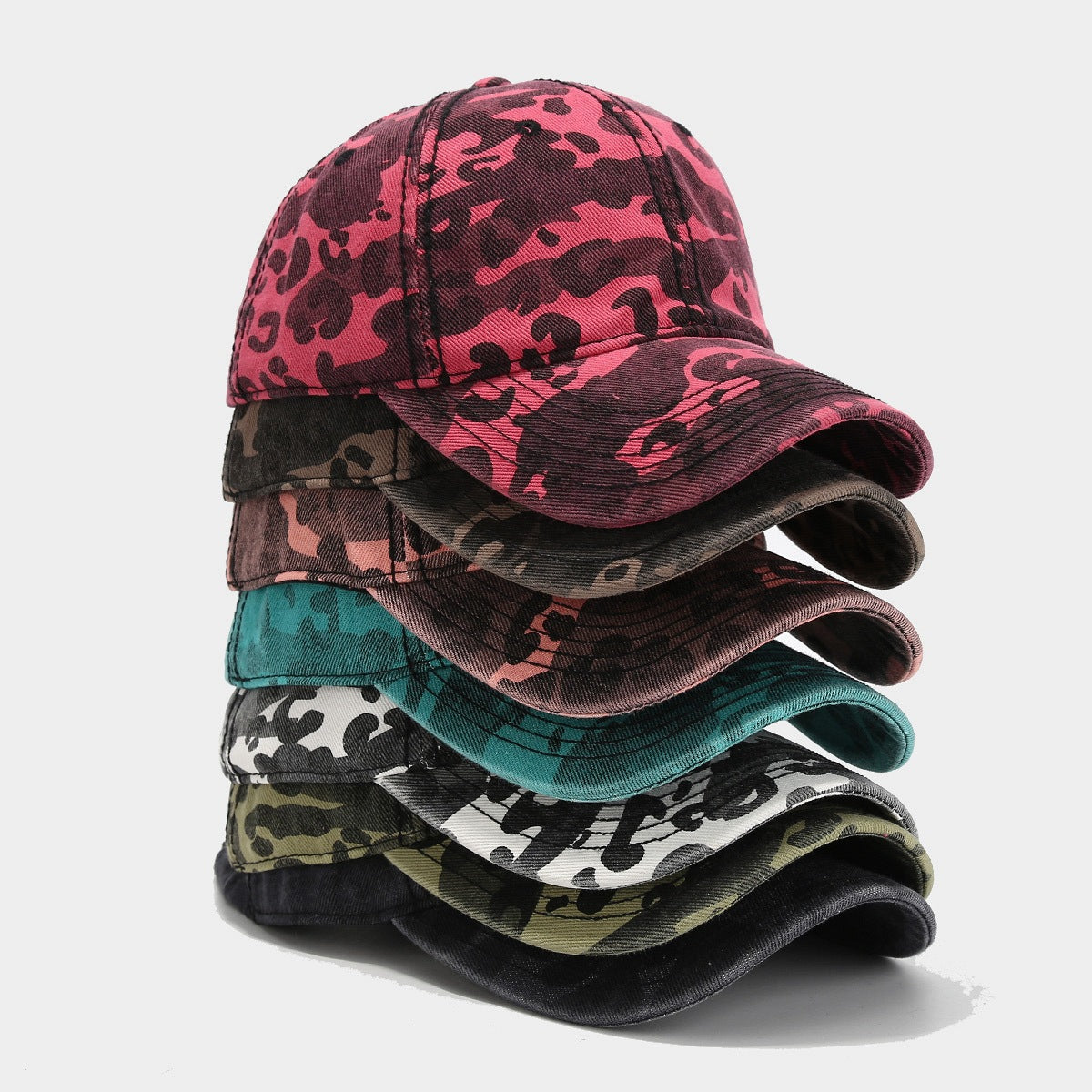 Camouflage Washed Retro Slimming Baseball Cap