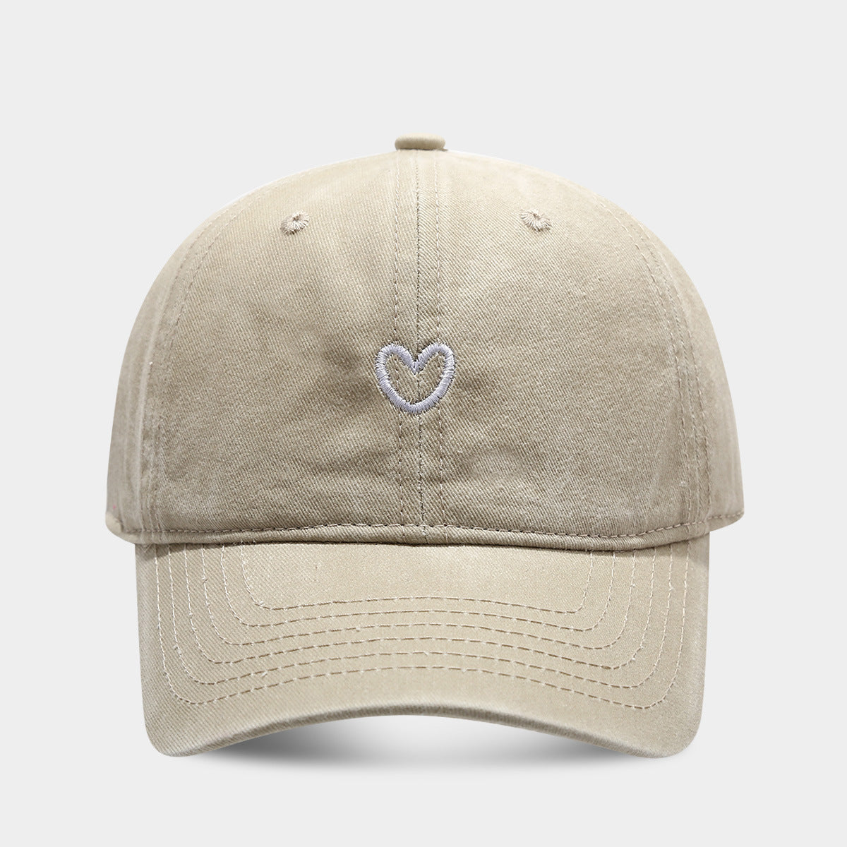 Literary Retro Embroidered Love Soft Peaked Cap