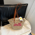Women Straw Beach Summer Woven Shoulder Underarm Basket Tote Bag