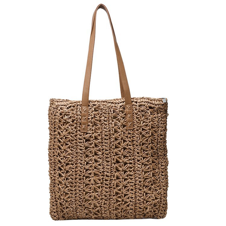 Women Straw Woven Beach Large Shoulder Handheld Forest Bag
