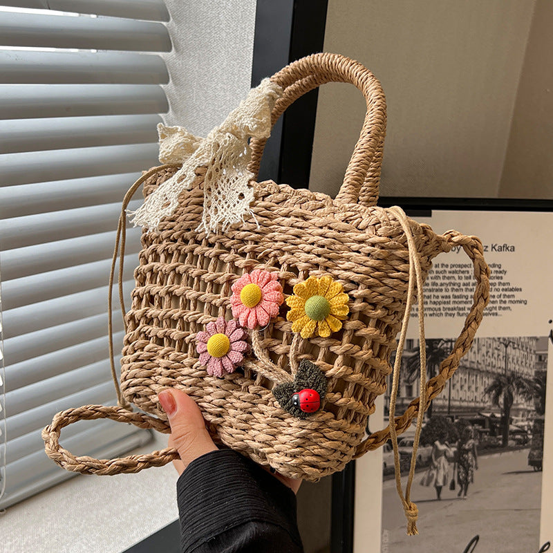 2026 New Straw Woven Crossbody Bucket Bag
