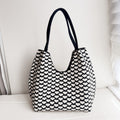 Heart Pattern Knitted Tote Bag