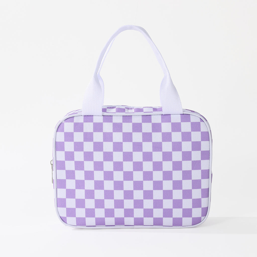 Checkerboard Large Capacity Insulated Lunch Bag