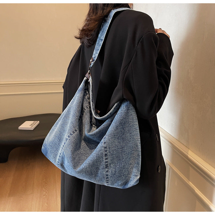 Women Denim Versatile Crossbody Shoulder Tote Bag