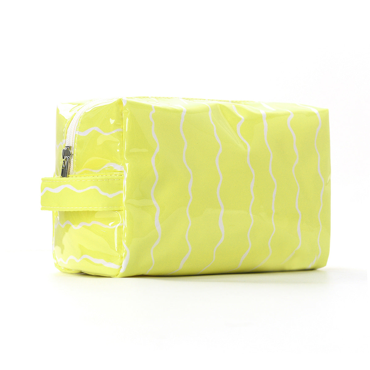 Glossy Waterproof PVC Wave Pattern Cosmetic Travel Bag