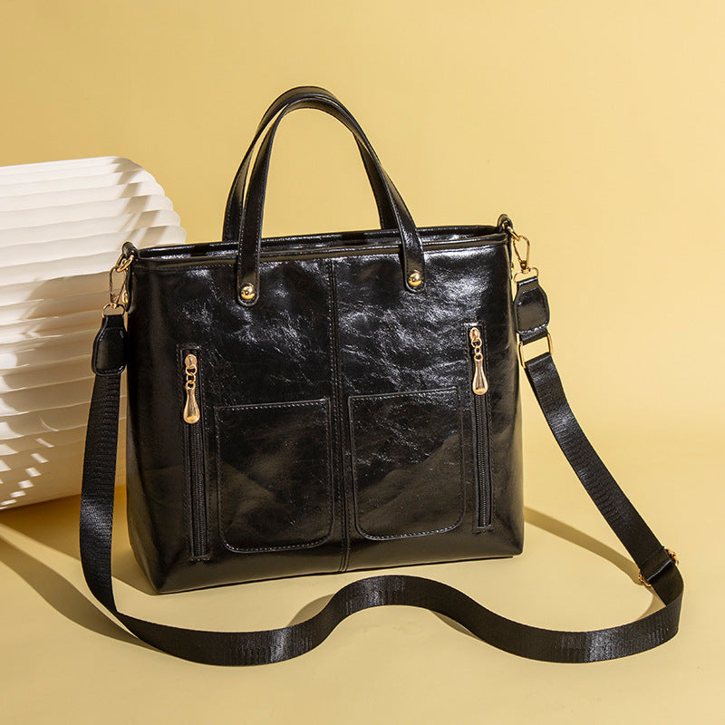 Vintage PU Leather Laptop Large Capacity Work Tote Bag