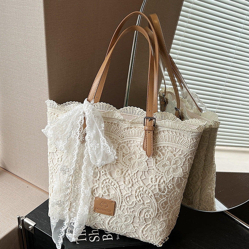 Unique Korean Large Woven Summer New Hollow Lazy Shoulder Beach Bag