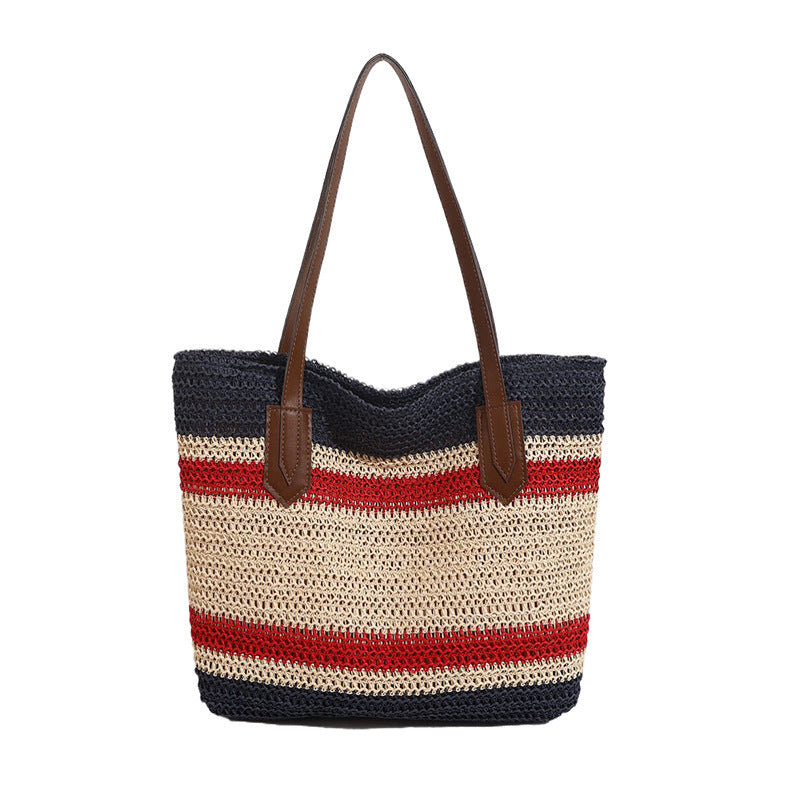 Large Capacity Straw Vegetable Basket Tote Bag