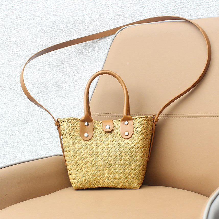 Woven Straw Mini Square Crossbody Bag
