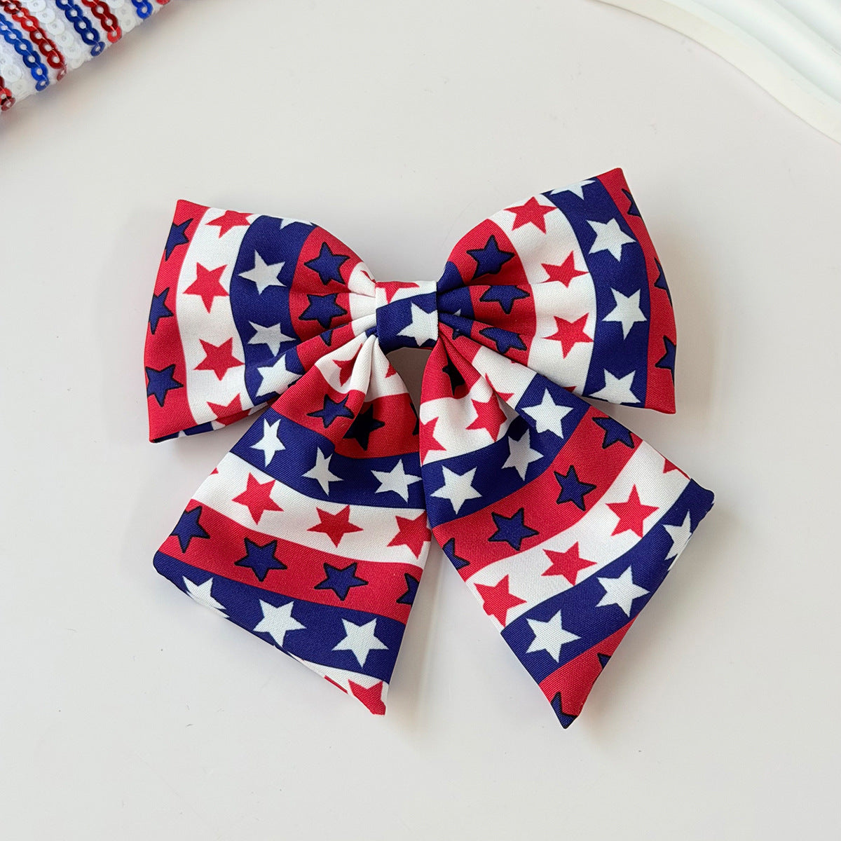 Independence Day Star Stripe Bow Streamer Hair Clip