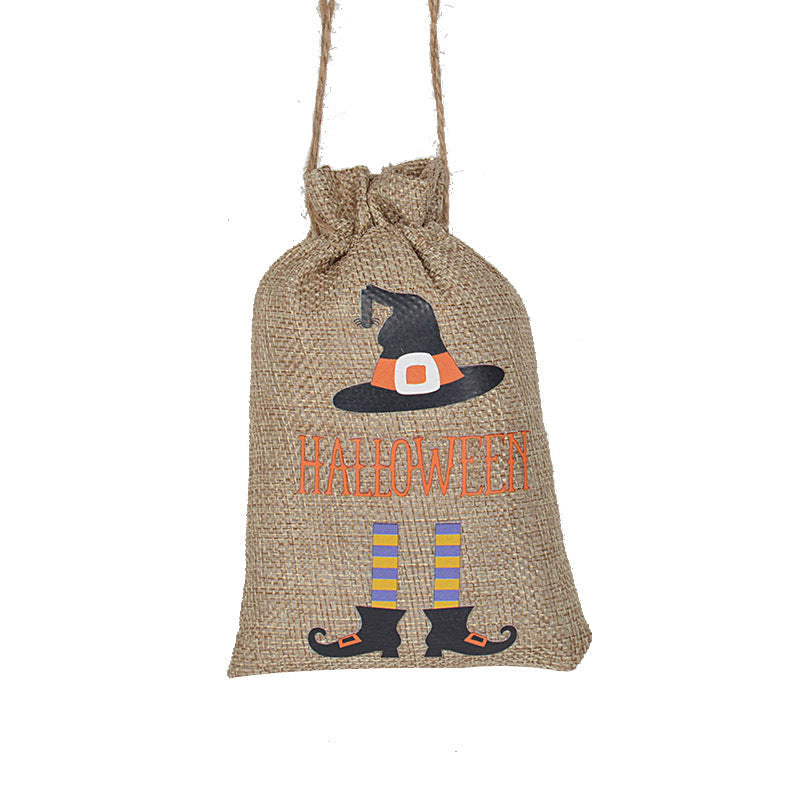 Customizable Halloween Burlap Drawstring Gift Bags