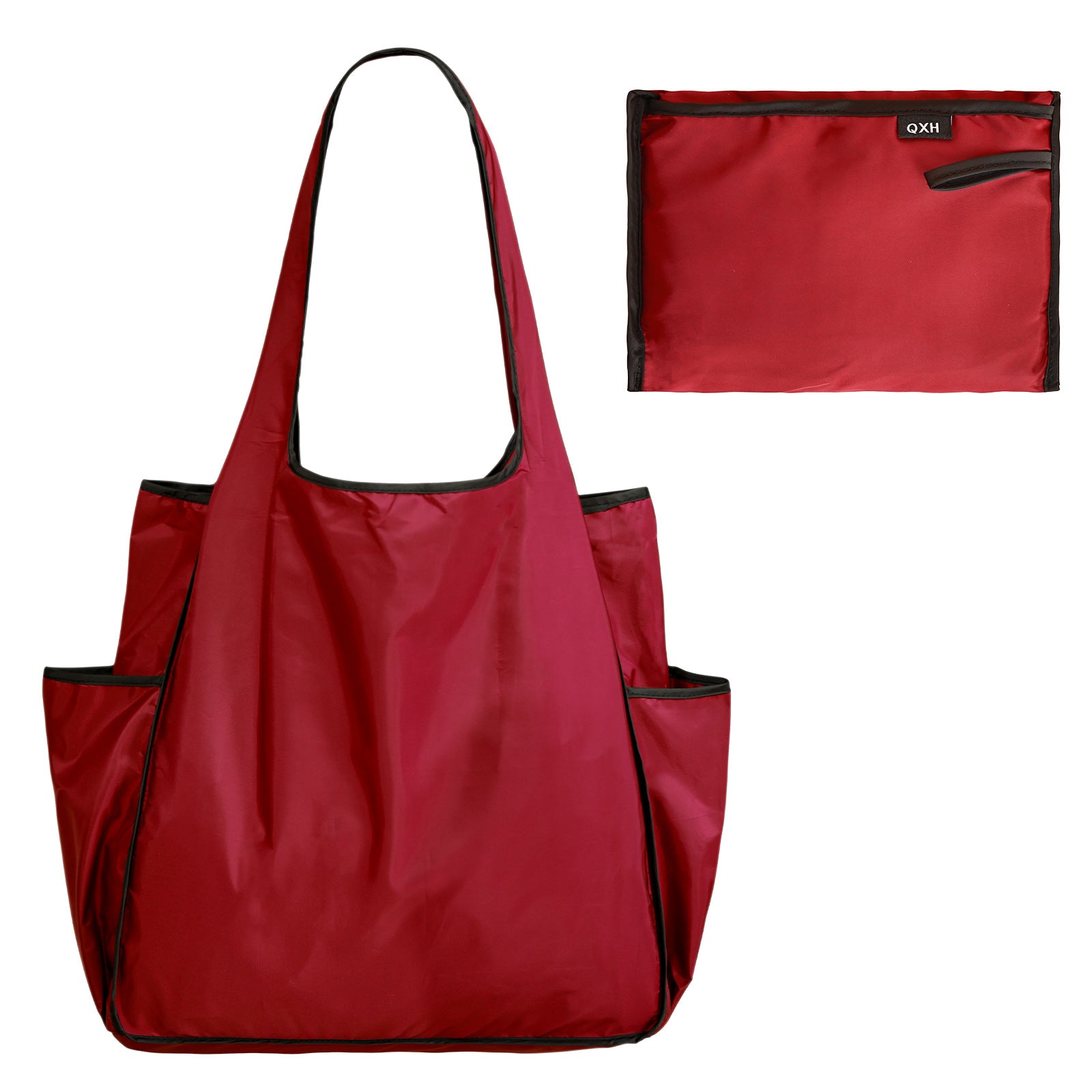 Color Block Large Capacity Folding Waterproof Shopping Bag