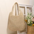 Handwoven Straw Shoulder Woven Summer Beach Tote Bag