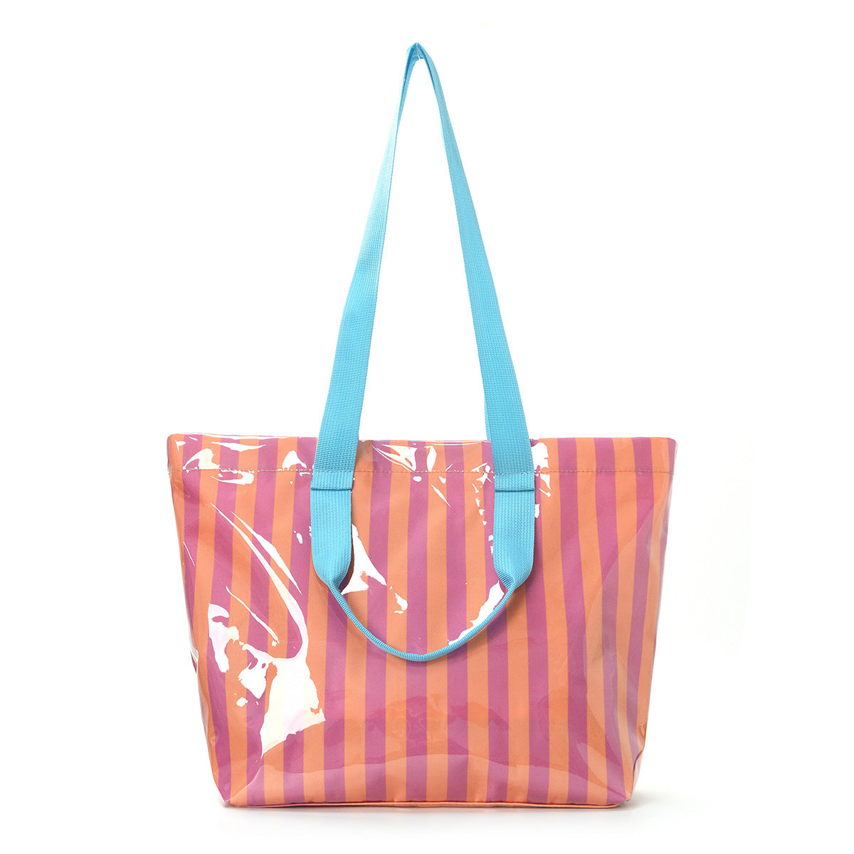 Striped Large Capacity Lightweight Travel Tote Bag