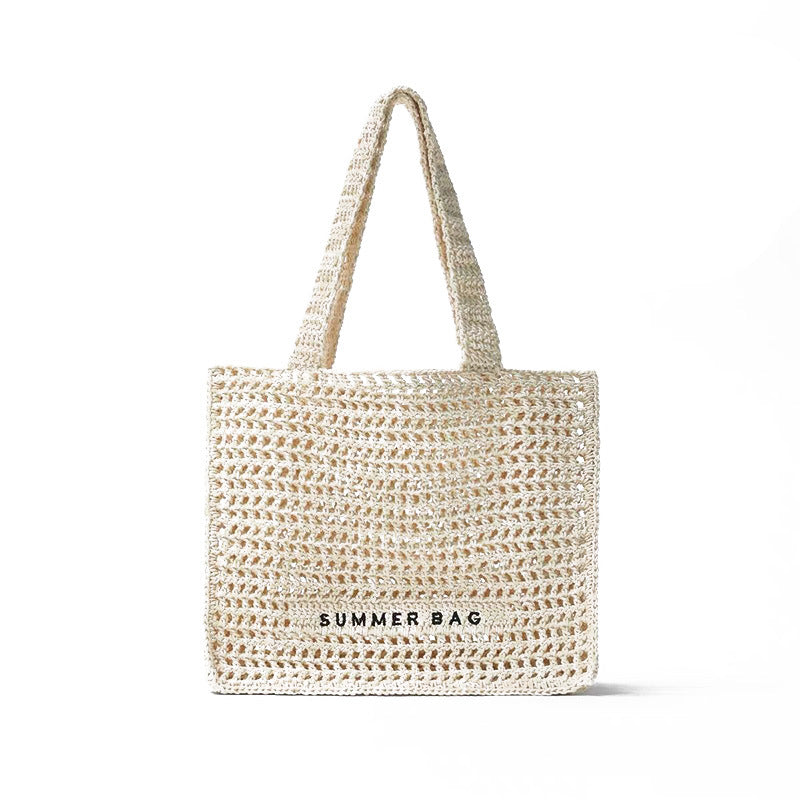 Fairy Hollow Straw One Shoulder Woven Beach Bag