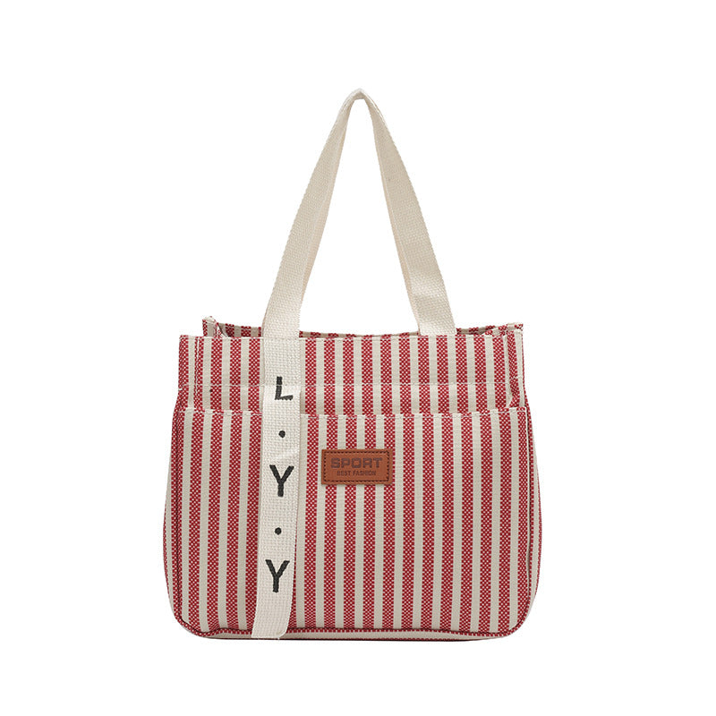 Striped Bento Portable Lunch Box Bag