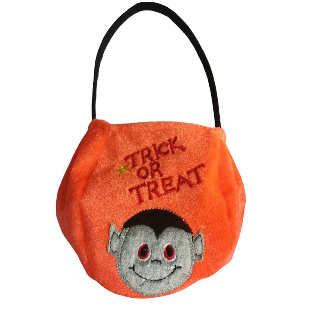 Halloween Portable Embroidered Candy Bag Children's Holiday Decor Prop Halloween Pumpkin Light Bucket Halloween Toast