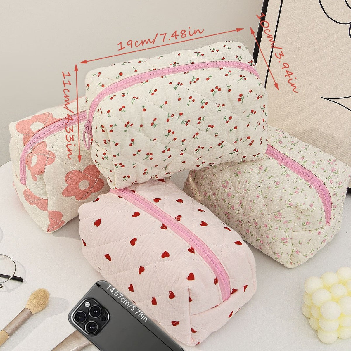 Zipper Stationery and Makeup Brush Storage Bag