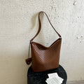 Vintage Woven Shoulder Bag with Functional Pouch Detail