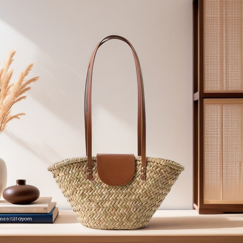 French Aquatic Grass Woven Crossbody Bag