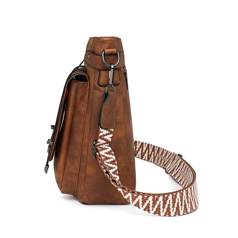Women Fashion Large Multi Pocket Bucket Flap Crossbody Bag