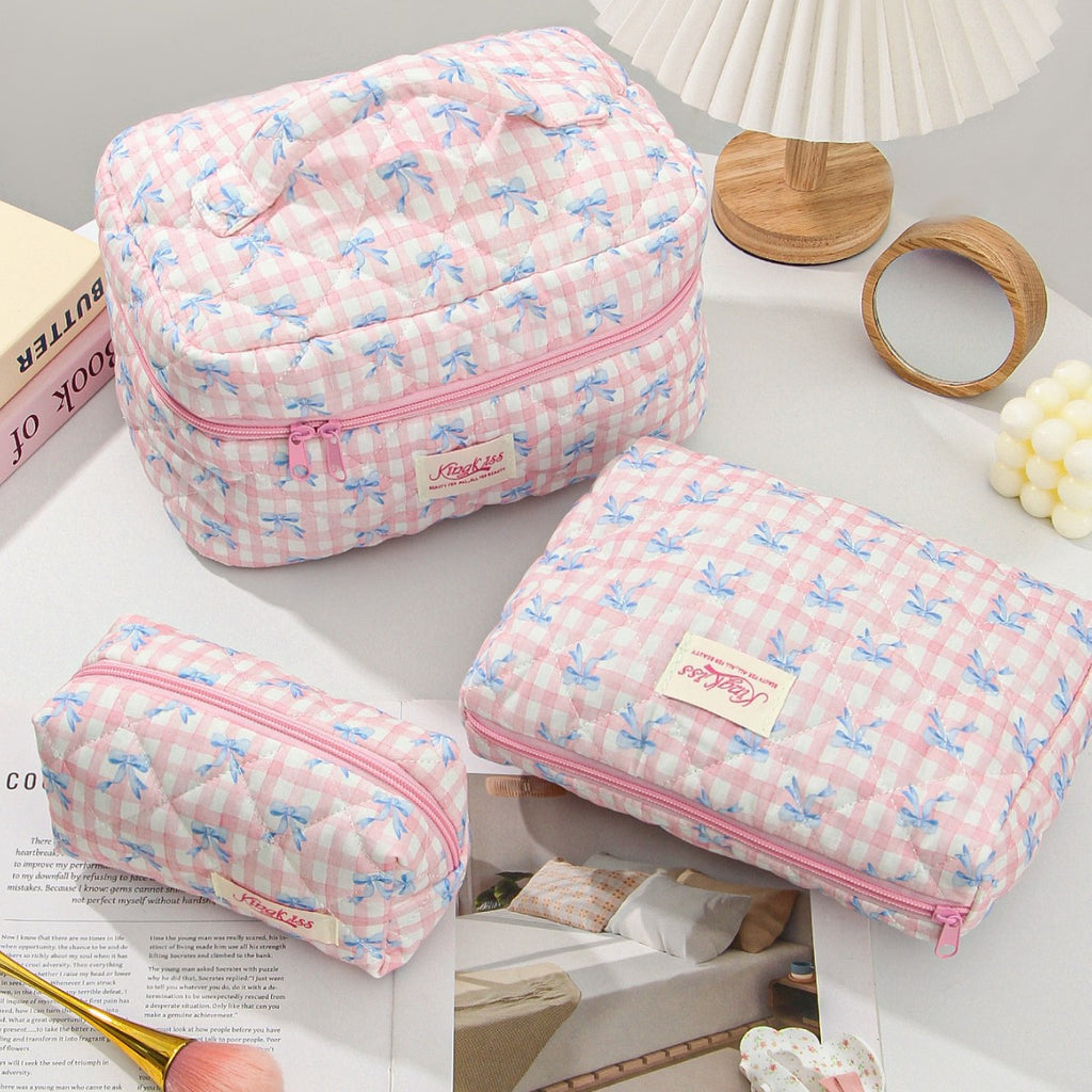Canvas Striped Octagonal Large-Capacity Toiletry Bag