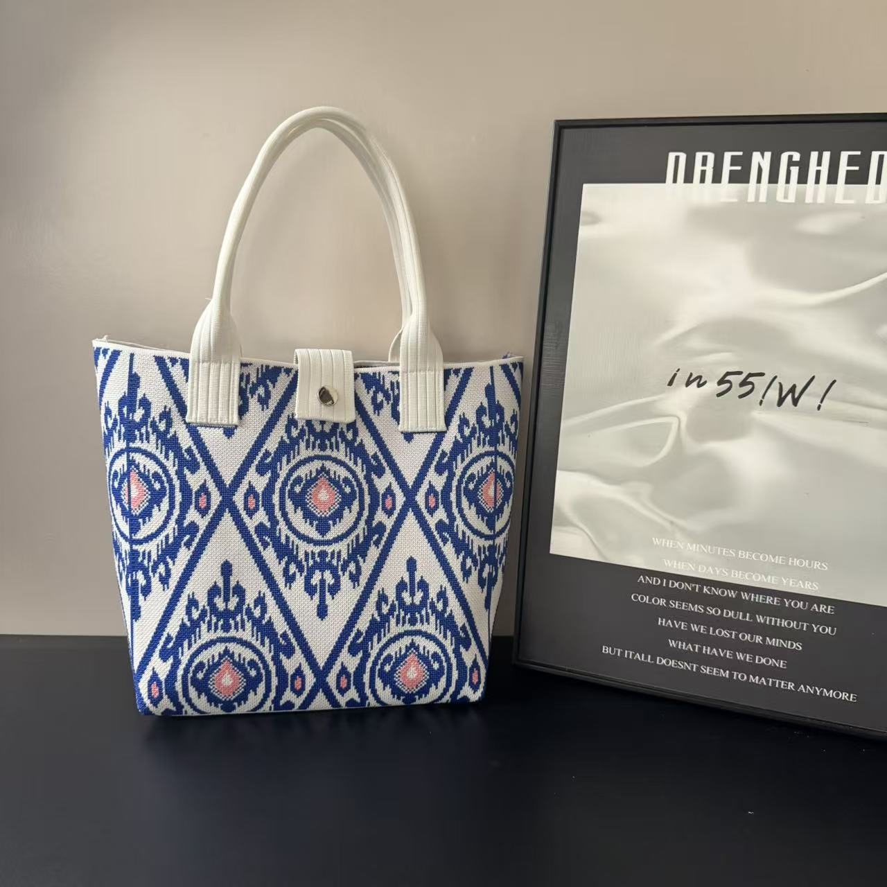 Ethnic Drawstring Bucket Shoulder Bag