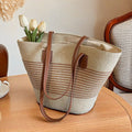 Women's Large Capacity Woven Bucket Beach Tote Bag