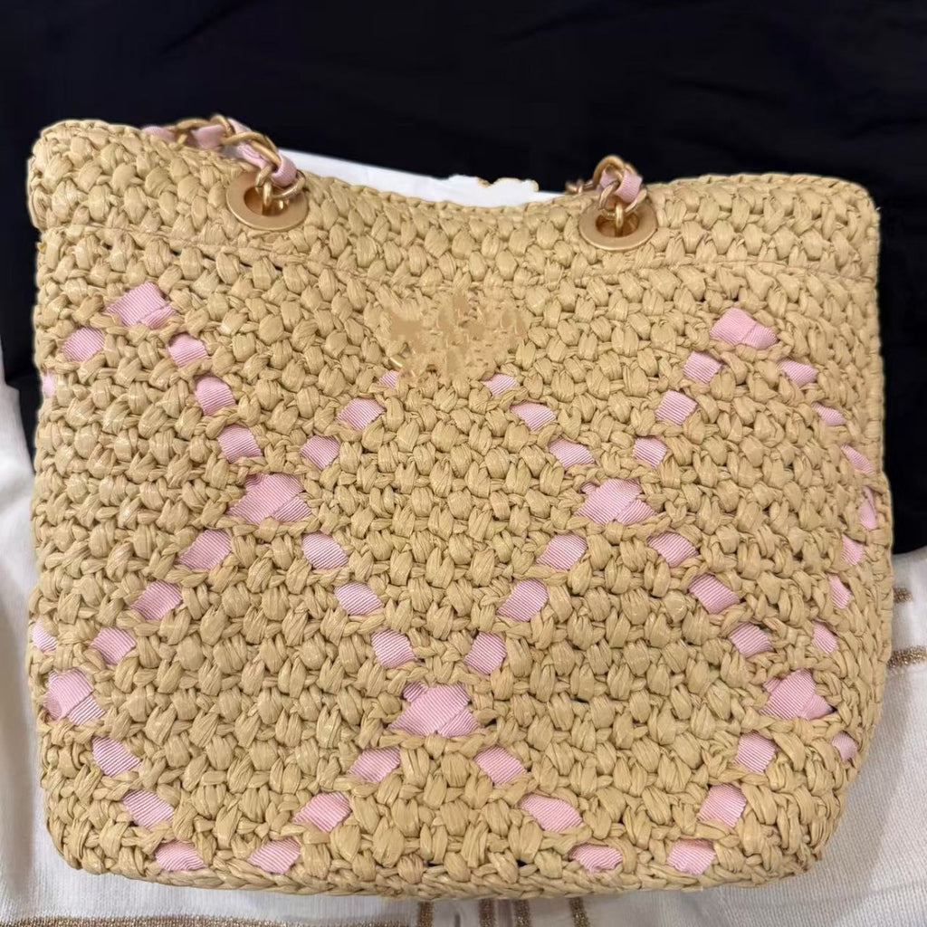 Hand-Woven Straw Beach Underarm Bag