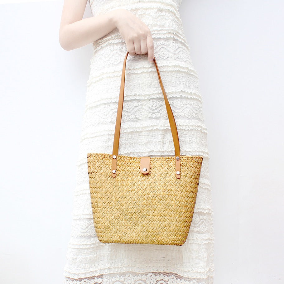 Straw Large Capacity Hand-Woven Retro Beach Shoulder Bag