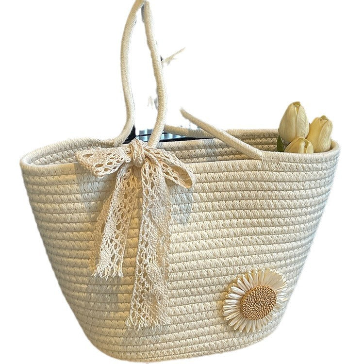 Large Capacity Hand-Woven Tote Crossbody Bag