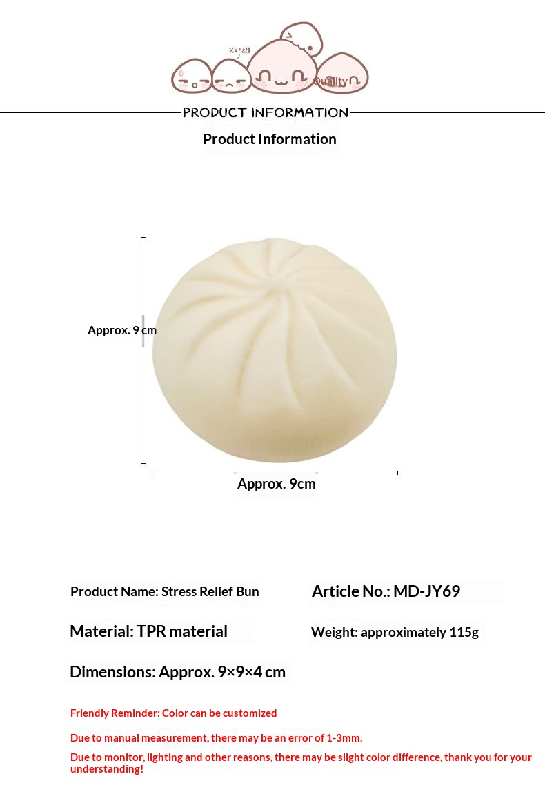 Jumbo Steamed Bun Squishy Toy with Steamer Basket