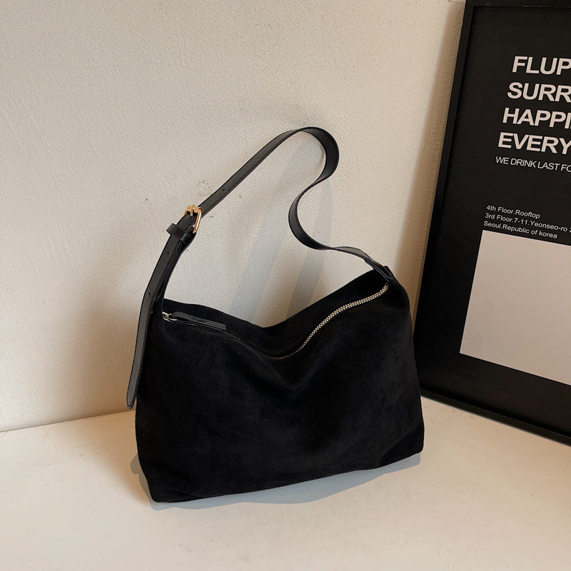 Vintage Crescent Soft PU Leather Baguette Shoulder Bag