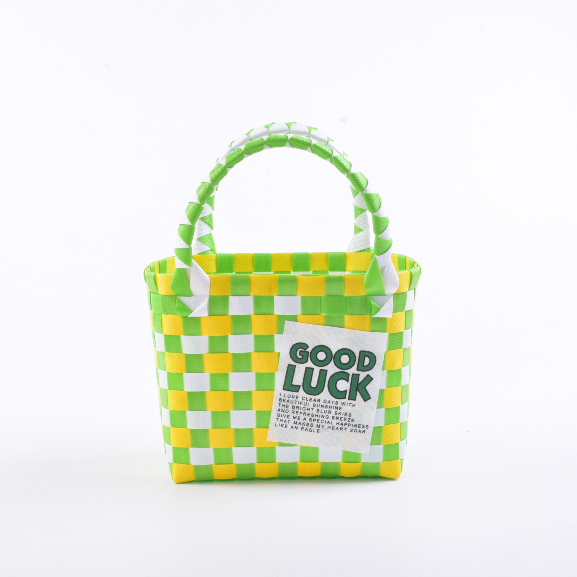 Plastic Woven Small Square Handbag Souvenir Bag