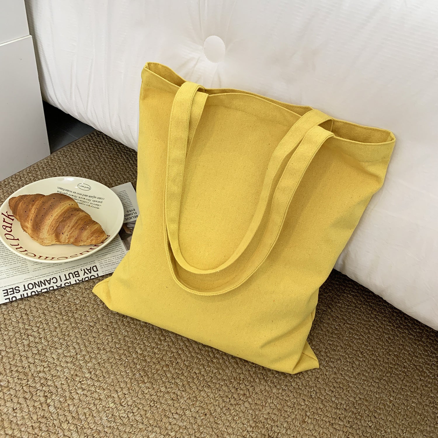 2026 Women  Colored Blank Canvas Tote Bag