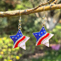 Independence Day Flag Love Star Earrings