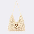 Women 2026 Hollow Woven Shoulder Bag, Casual Vacation Commute Bag