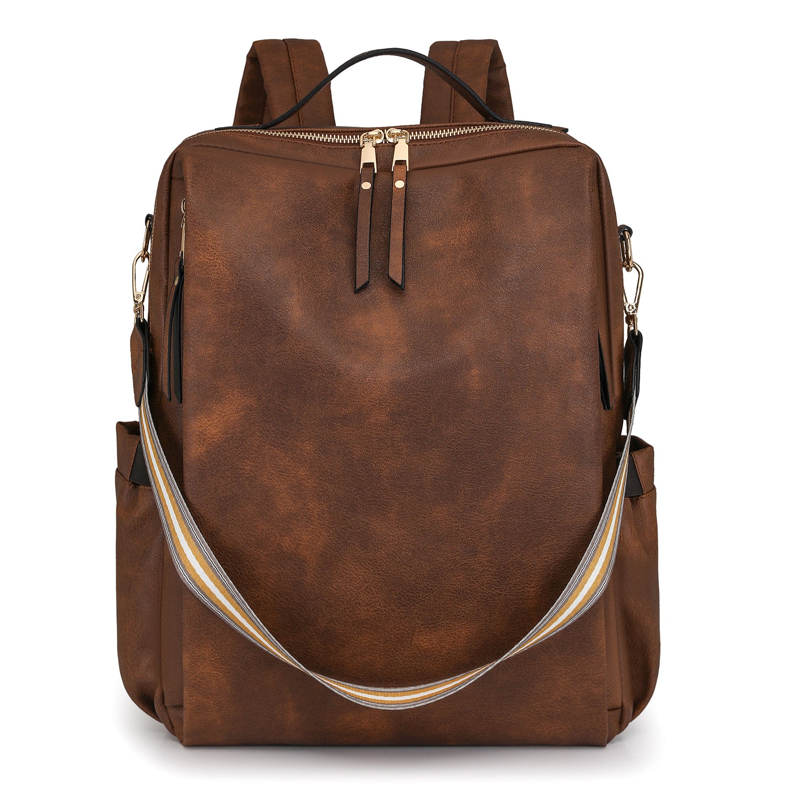 Women Fashion PU Business Backpack, Multifunctional Laptop Travel Bag
