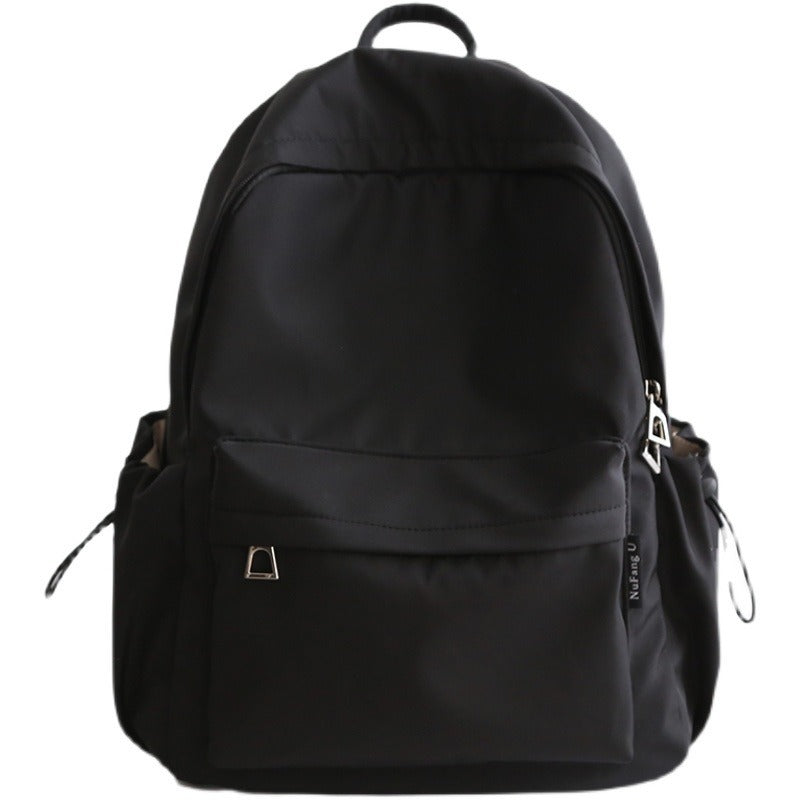 New Forest Style Versatile Simple Solid Color Backpack Women'S Fashion Niche Casual School Bag Large Capacity College Student Backpack