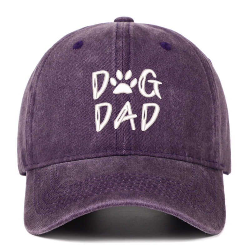 Washed Pure Cotton Embroidered Large Brim Cap
